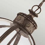 Подвесной светильник бронзового цвета с прозрачным стеклянным плафоном в форме шара в индустриальном стиле на цепи 4 лампы Feiss варинант исполнения - 5 | Loft Concept в Самаре