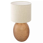 Настольная лампа с тканевым бежевым абажуром на овальном основании Beige Lampshade on Oval Base варинант исполнения - 1 | Loft Concept в Самаре
