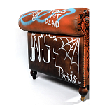 Диван Честерфильд граффити graffiti Orange Sofa натуральная кожа варинант исполнения - 7 | Loft Concept в Самаре