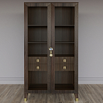 Дизайнерский шкаф витрина Elsa Dreams Walnut с 4-мя ящиками варинант исполнения - 1 | Loft Concept в Самаре