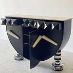 Дизайнерский комод полукруглый черный с 3-мя фактурным ящиками Occasion варинант исполнения - 2 | Loft Concept в Самаре