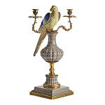 Подсвечникв образе попугая из фарфора с бронзовыми элементами Eden Garden варинант исполнения - 1 | Loft Concept в Самаре