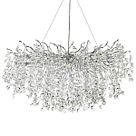 Линейная люстра с хрустальными подвесками на металлических ветках Fairytree Light Silver Linear Chandelier 18 варинант исполнения - 1 | Loft Concept в Самаре