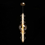 Подвесной светильник с вертикальной композицией из прозрачных и янтарных стеклянных шаров и ромбов Gabriel Scott Luna варинант исполнения - 3 | Loft Concept в Самаре