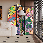 Ширма цветочный принт Colored Partition варинант исполнения - 1 | Loft Concept в Самаре
