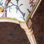 Стул из массива бука бежевый с изображением птиц и цветов Beige Green Chinoiserie Peach Garden Chair варинант исполнения - 5 | Loft Concept в Самаре