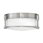 Потолочный светильник для ванных комнат цвета никель с плафоном из опалового стекла и декоративными держателями Hinkley варинант исполнения - 1 | Loft Concept в Самаре