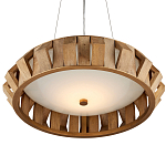 Люстра круглая из толстых деревянных реек Wooden Slats варинант исполнения - 3 | Loft Concept в Самаре