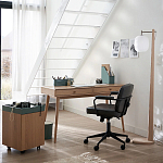 Офисное кресло в винтажном стиле на колёсах Glenn Dark Grey Chair варинант исполнения - 4 | Loft Concept в Самаре