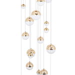 Каскадная люстра с плафонами в виде хрустальных сфер Esme Sphere Crystal Brass Cascade Chandelier 25 варинант исполнения - 3 | Loft Concept в Самаре
