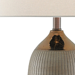 Настольная лампа керамическая с тканевым цилиндрическим абажуром Bullet варинант исполнения - 1 | Loft Concept в Самаре