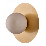 Бра круглое с плафоном из натурального камня на латунном основании Cryptocrystalline Stone варинант исполнения - 1 | Loft Concept в Самаре