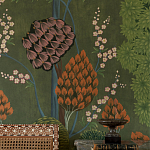 Обои ручная роспись Malwa Original colourway on Olive tobacco варинант исполнения - 2 | Loft Concept в Самаре