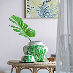 Ваза с зелёными листьями и крышкой Vase Green Leaves варинант исполнения - 1 | Loft Concept в Самаре
