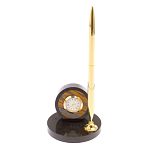 Часы настольные с ручкой из натурального камня Stone Clock варинант исполнения - 10 | Loft Concept в Самаре