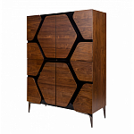 Высокий комод с узором из шпона на фасаде Sahara варинант исполнения - 3 | Loft Concept в Самаре