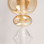 Подвесной светильник с вертикальной композицией из прозрачных и янтарных стеклянных шаров и ромбов Gabriel Scott Luna варинант исполнения - 4 | Loft Concept в Самаре