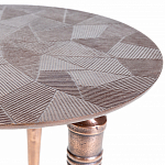 Кофейный столик с рельефной столешницей из металла Aplika Bronze варинант исполнения - 4 | Loft Concept в Самаре