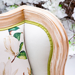 Диван двухместный из натурального бука золотистый с изображением птиц и цветов Blooming Birds варинант исполнения - 2 | Loft Concept в Самаре