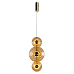 Подвесной светильник светодиодный со стеклянными плафонами янтарного цвета в форме дисков Savio Glass Disc варинант исполнения - 2 | Loft Concept в Самаре