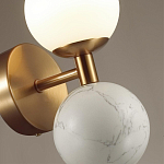 Бра с шарообразным матовым плафоном и шаром из камня на металлическом основании Orb Essence варинант исполнения - 6 | Loft Concept в Самаре