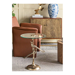 Столик с круглой стеклянной столешницей и корпусом в виде двух павлинов на ветке Table Two Peacocks варинант исполнения - 9 | Loft Concept в Самаре