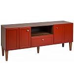 ТВ-тумба красная из массива бука с 2-мя дверками и ящиком Wenge Light варинант исполнения - 1 | Loft Concept в Самаре