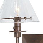 Бра с прозрачным стеклянным абажуром в форме конуса Bartolomeo Bronze варинант исполнения - 1 | Loft Concept в Самаре