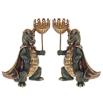 Подсвечник в виде дракона Dragon candlestick Green Gold Brown L or R варинант исполнения - 1 | Loft Concept в Самаре