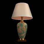 Настольная лампа бирюзовая с цветочным принтом Turquoise Flight варинант исполнения - 4 | Loft Concept в Самаре