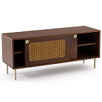 ТВ-тумба из ореха с плетеным декором Eland Wooden Wicker TV Stand варинант исполнения - 2 | Loft Concept в Самаре