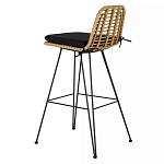 Стул барный с ротанговым плетением Half Bar Chair with Wicker без подлокотников варинант исполнения - 1 | Loft Concept в Самаре