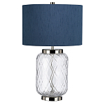 Настольная лампа с цилиндрическим абажуром и прозрачным стеклянным основанием Quintiesse варинант исполнения - 7 | Loft Concept в Самаре