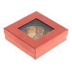 Зеркало карманное складное круглое из натурального камня Оникс в подарочной упаковке Silver Stone Mirrors варинант исполнения - 4 | Loft Concept в Самаре