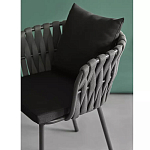 Стул мягкий с декором в виде плетеных лент на спинке и подлокотниках Semicircular Chair Decorated with Ribbons варинант исполнения - 4 | Loft Concept в Самаре