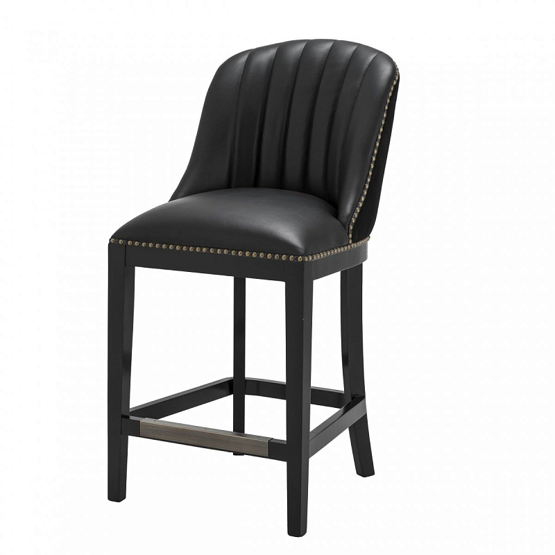 Полубарный стул Eichholtz Counter Stool Balmore Черный Латунь Античная полированная Полубарный стул Eichholtz Counter Stool Balmore Черный Латунь Античная полированная в Самаре | Loft Concept