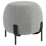 Пуф в ткани букле серого цвета Pikelet варинант исполнения - 1 | Loft Concept в Самаре
