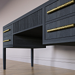 Большой Рабочий стол Primo с 5 выдвижными ящиками Черный дуб варинант исполнения - 3 | Loft Concept в Самаре