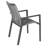 Стул темно-серый с высокой плетеной спинкой и сиденьем Braided Strength варинант исполнения - 3 | Loft Concept в Самаре