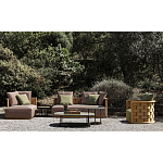 Дизайнерский уличный диван из массива дерева с плетеной спинкой PALINFRASCA Sofa варинант исполнения - 23 | Loft Concept в Самаре