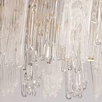 Люстра круглая с прозрачными стержнями разной длины Textured Glass Chandelier варинант исполнения - 8 | Loft Concept в Самаре