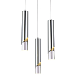 Подвесной светильник Metal Acrylic Tube Trio Chrome Hanging Lamp варинант исполнения - 1 | Loft Concept в Самаре