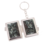 Зеркало брелок складное двухстороннее из натурального камня Серафинит Stone Mirrors варинант исполнения - 2 | Loft Concept в Самаре