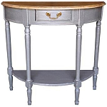 Полукруглая консоль в стиле прованс серая Margery Provence Grey Console варинант исполнения - 1 | Loft Concept в Самаре