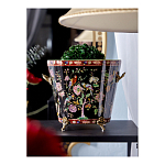 Кашпо из фарфора черная с цветочной росписью и бронзовой стрекозой Spring Garden варинант исполнения - 4 | Loft Concept в Самаре