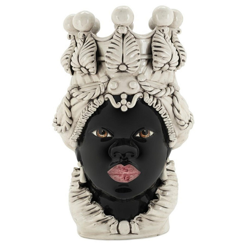 Ваза Vase Moro Lady White Big Черный Бежевый Ваза Vase Moro Lady White Big Черный Бежевый в Самаре | Loft Concept