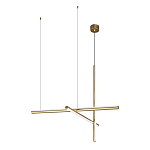 Люстра с 3-мя  пересекающимися цилиндрическими плафонами на тонких тросах Trumpet tube варинант исполнения - 2 | Loft Concept в Самаре