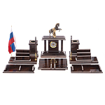 Настольный письменный набор из природного камня обсидиана с декором в виде Коня Team leader варинант исполнения - 1 | Loft Concept в Самаре