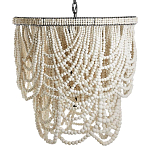 Двухъярусная люстра украшенная круглыми белыми бусинами Gradient Chandelier White варинант исполнения - 2 | Loft Concept в Самаре