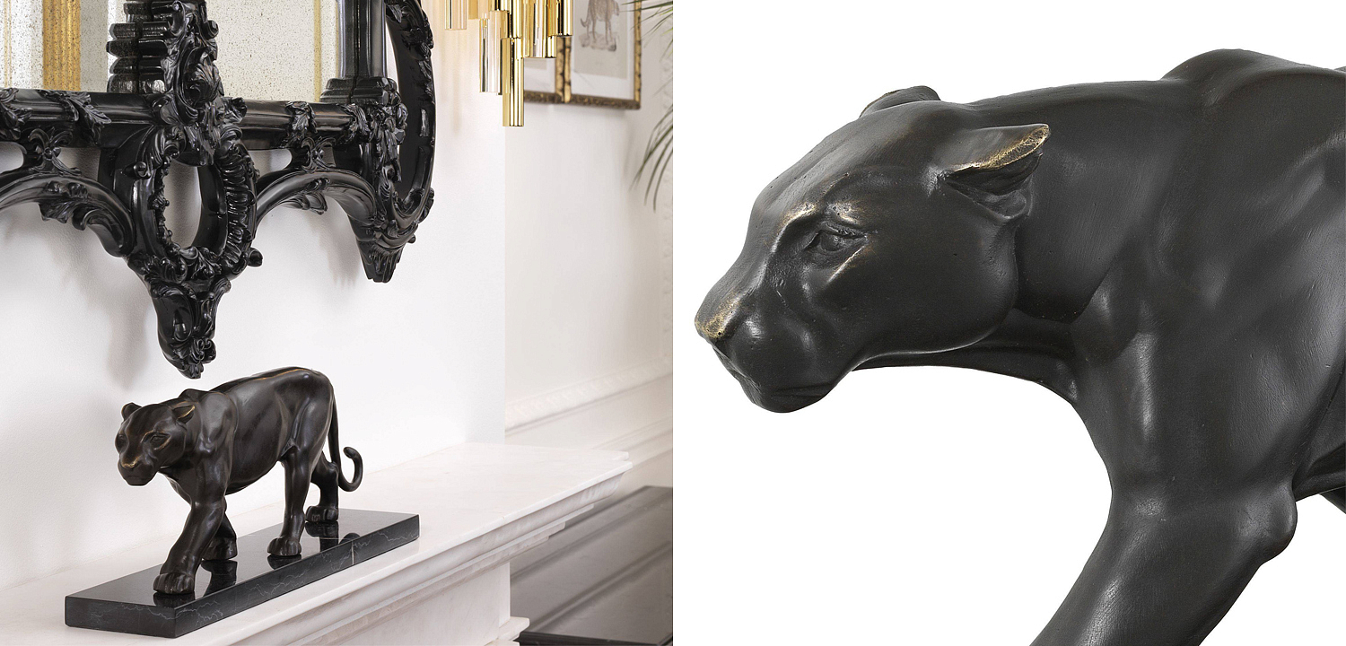 Статуэтка Eichholtz Panther on Marble Base Статуэтка Eichholtz Panther on Marble Base - Loft-Concept в Самаре